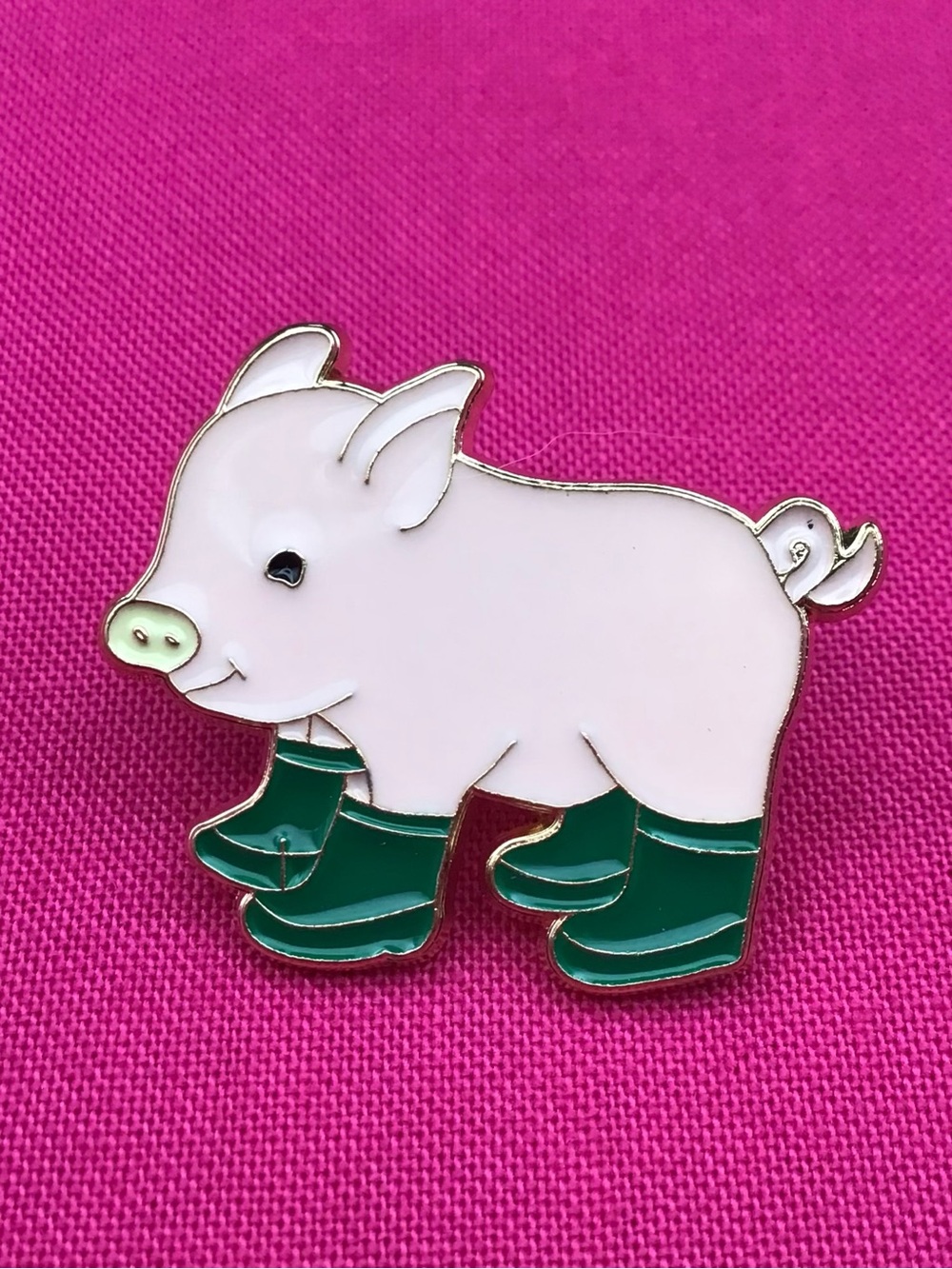 Pig Green Boots Enamel Pin